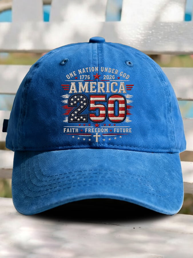 Retro Rededicate 250 One Nation Under God Faith Freedom Future  Print Baseball Cap