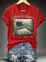 Women's JACKIE & SHADOW Print Crew-Neck T-Shirt