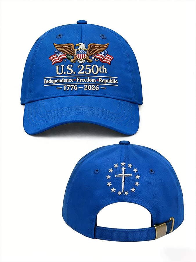 Men's casual American 250th anniversary washed cotton hat