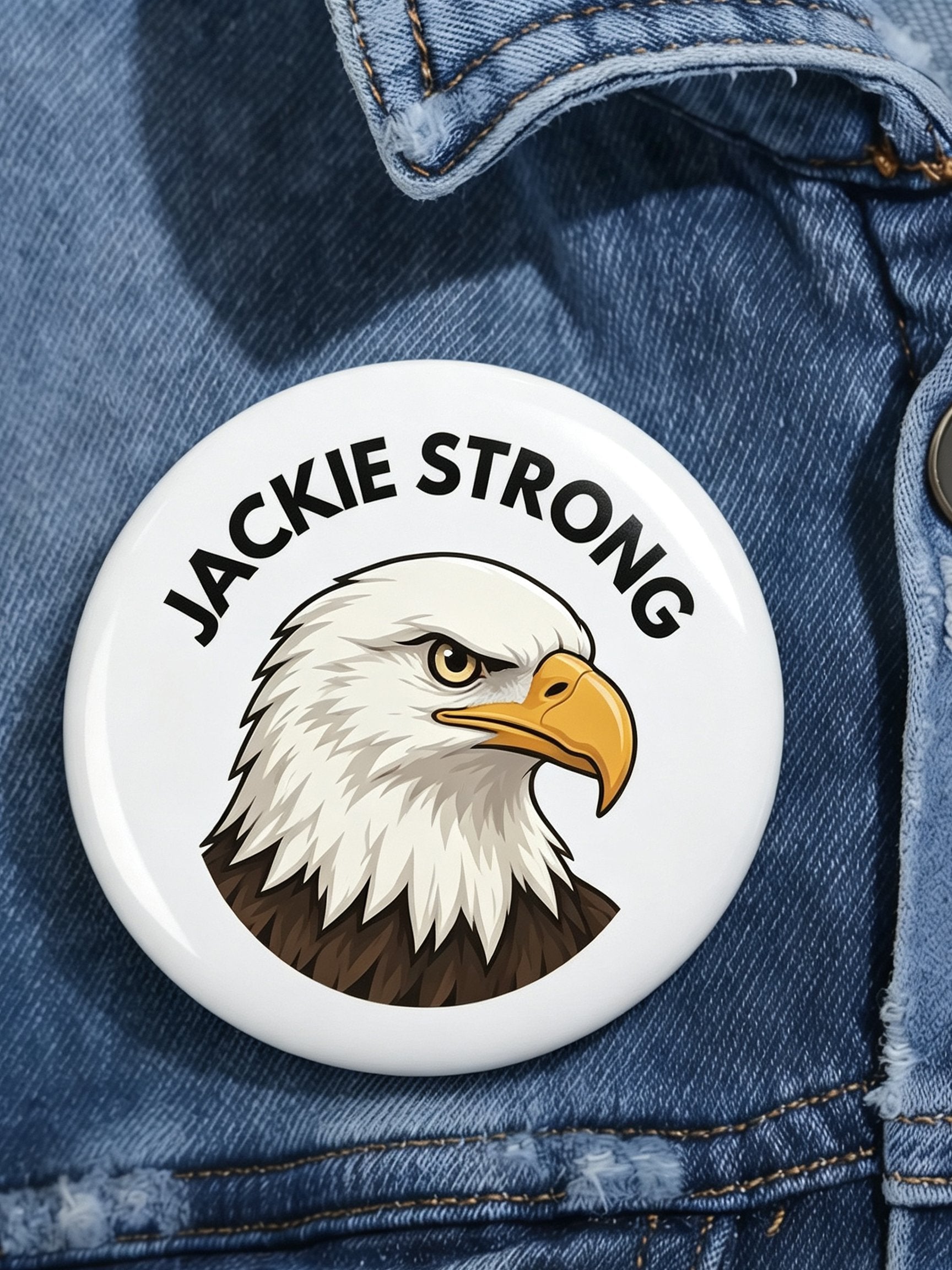 Unisex Retro Fly High Jackie Pin-Back Button