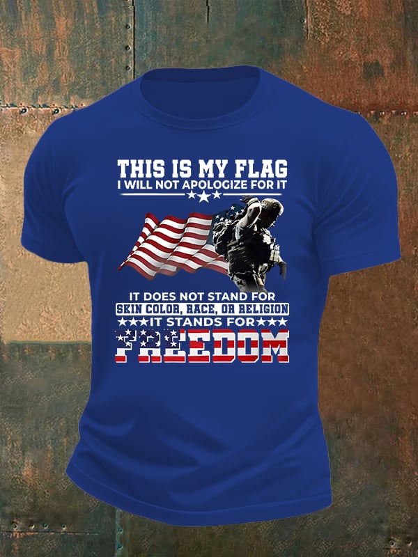 Men's  THIS IS MY FLAG Print T-Shirt
