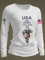 Women's casual United States 250th Anniversary  long-sleeved T-shirt