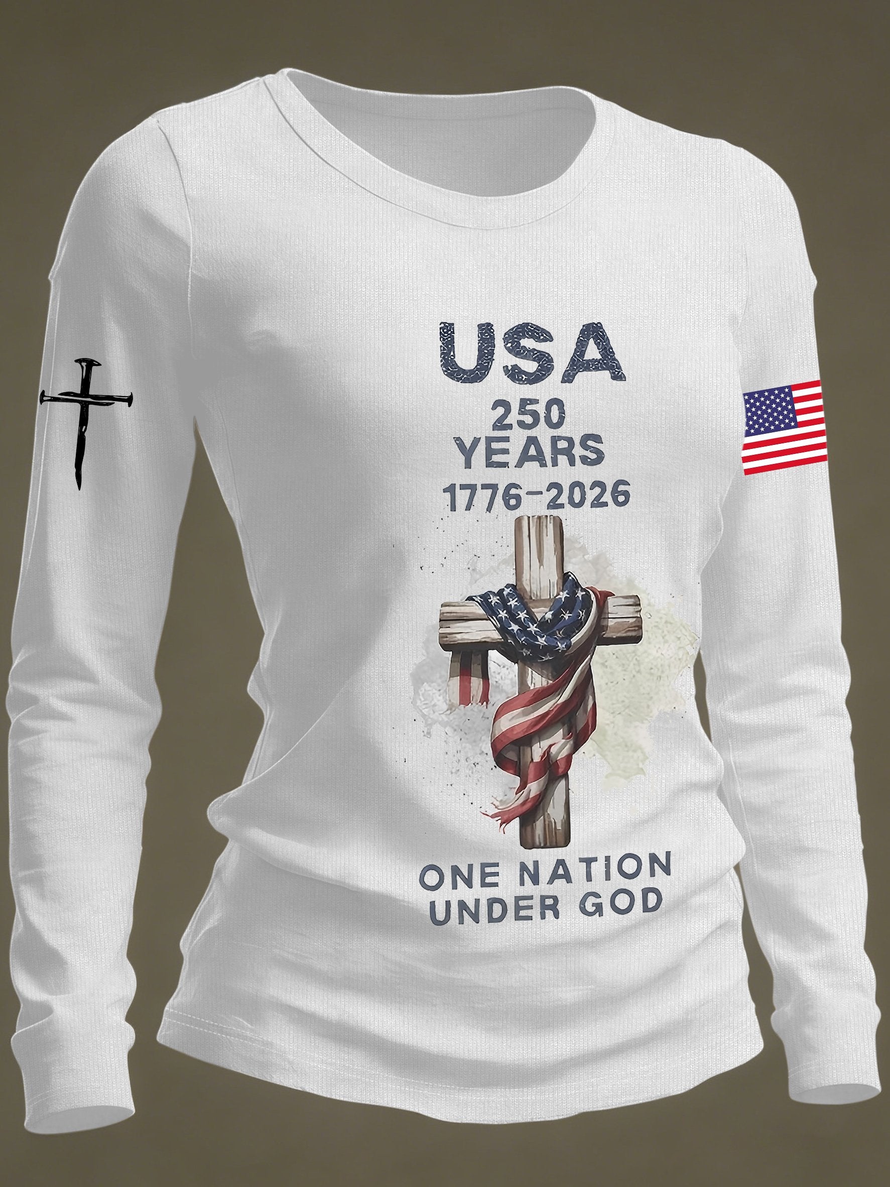 Women's casual United States 250th Anniversary  long-sleeved T-shirt