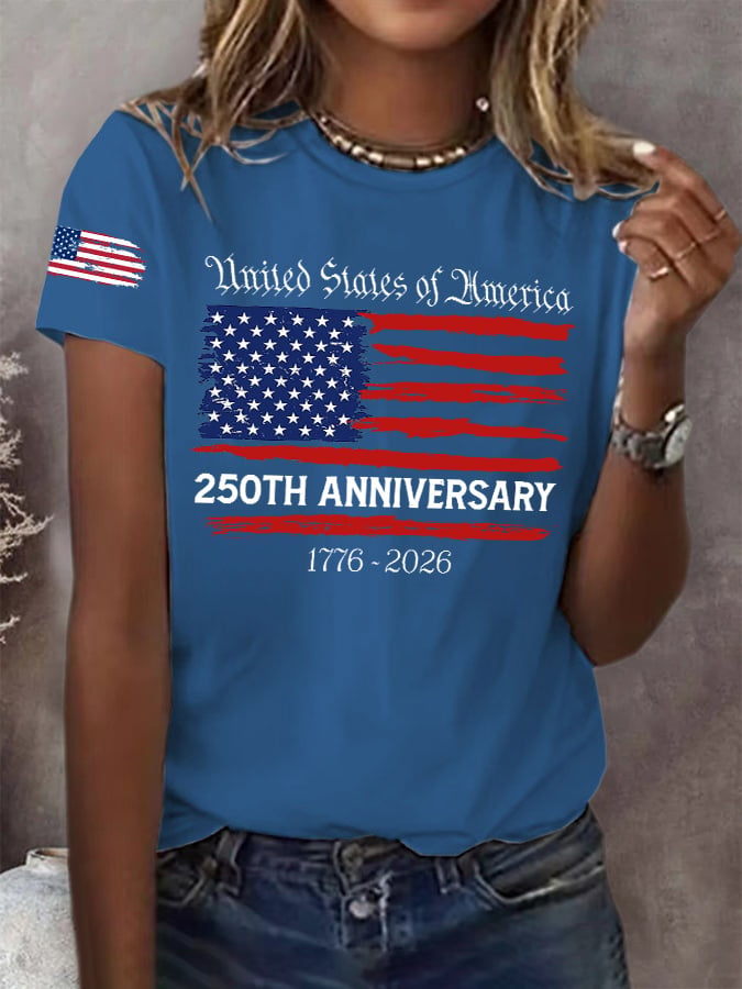 Retro 250th Anniversary 1776-2026 Print T-Shirt