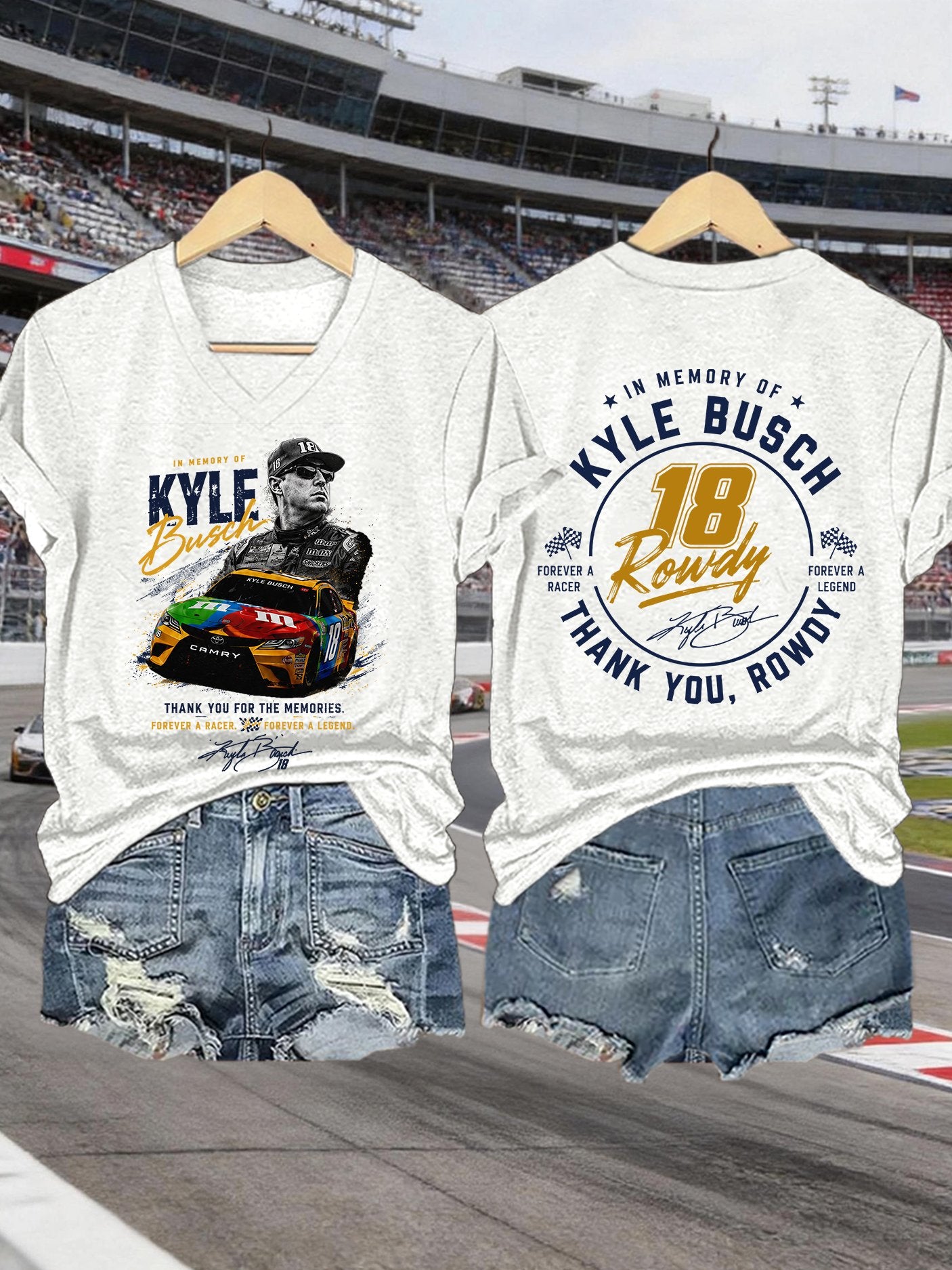 Women's Racing Legend Memorial  Print Casual T-shirt