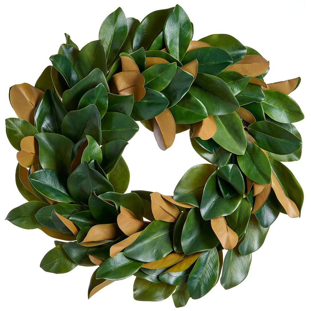 27" Magnolia Leaf Wreath - Green