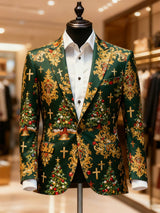 Men's Business Casual Christmas Faith Suit Outerwear