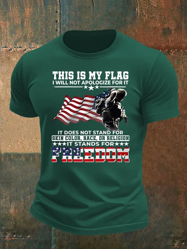 Men's  THIS IS MY FLAG Print T-Shirt