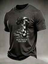 Men's Racing Casual Print Crew Neck T-Shirt