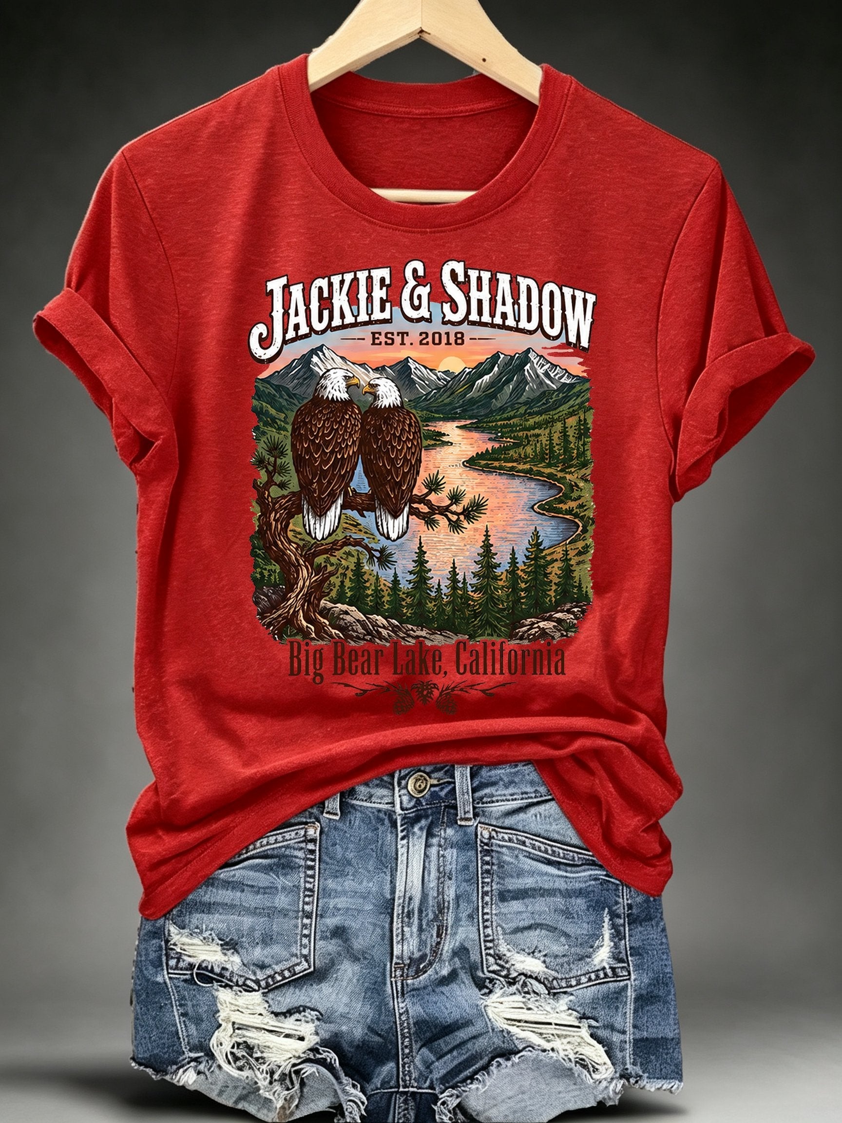 Women's JACKIE & SHADOW Print Crew-Neck T-Shirt