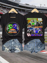 V-Neck Retro Forever Rowdy Print T-Shirt