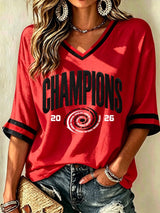Women's Hockey V-Neck T-Shirt