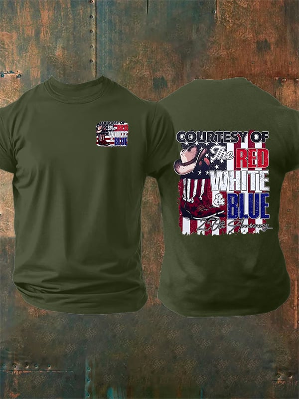 Men's  Courtesy Of Red White And Blue, 250th Anniversary Freedom T-Shirt