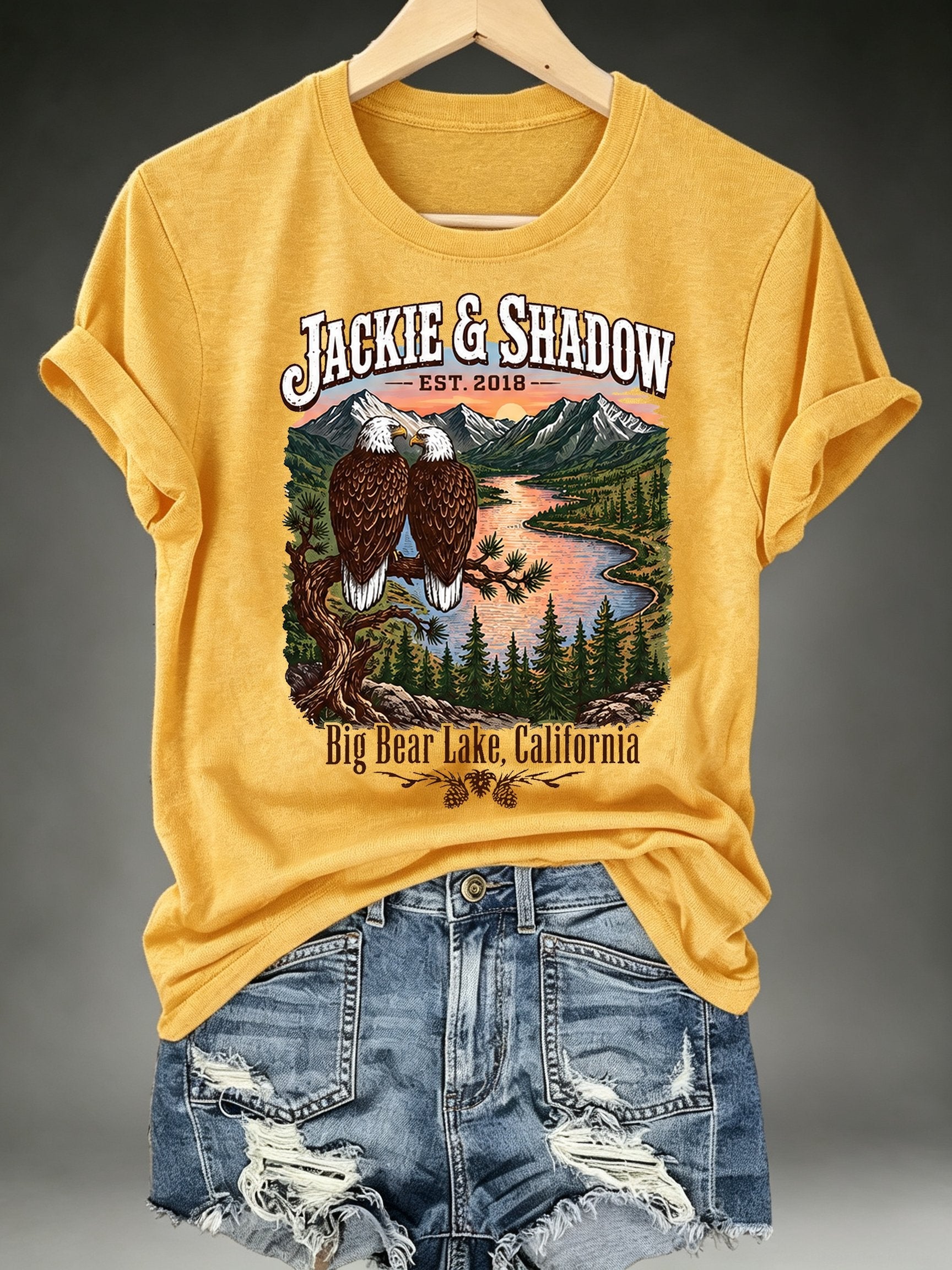 Women's JACKIE & SHADOW Print Crew-Neck T-Shirt