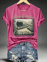 Women's JACKIE & SHADOW Print Crew-Neck T-Shirt