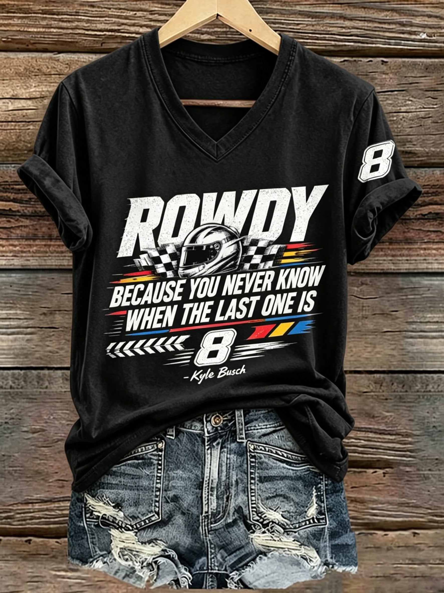 Women's Drag Racing Hero Print Casual T-shirt