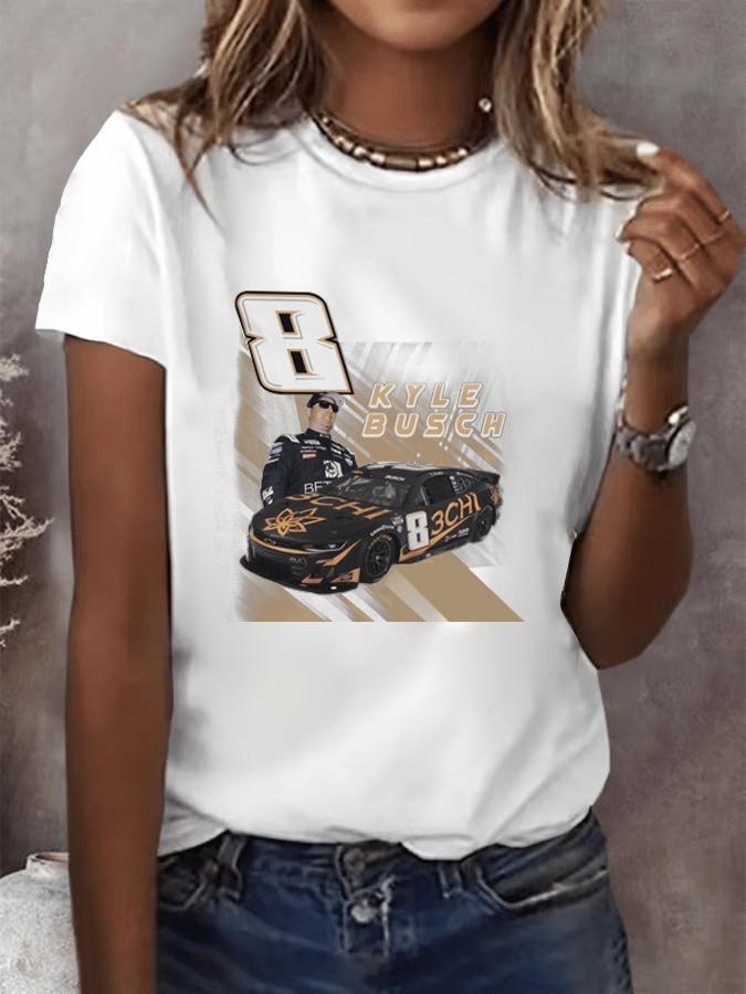 Women's  Racing Print T-Shirt