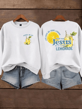 Women's  Life Gave Me Some Lemons, But My Jesus Turned Them Into Lemonade Faith Print  Hoodie