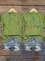 Women's Jesus Has My Back Print Shirt