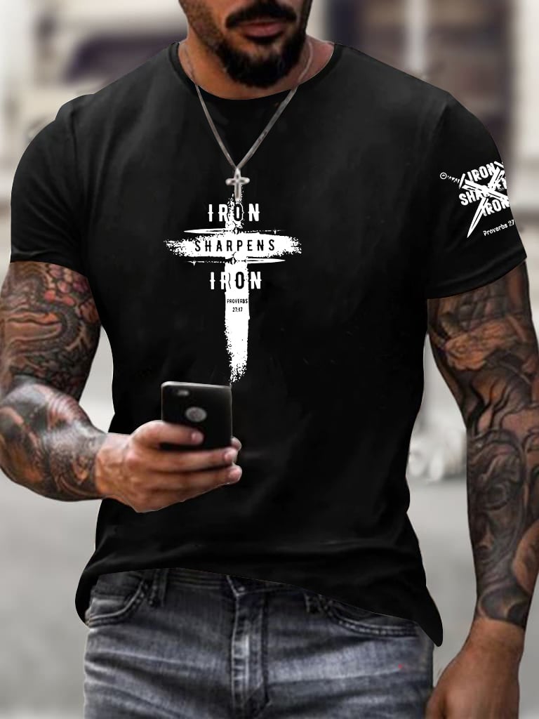 Men's  Iron Sharpens Iron Faith Printed Shirt