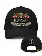 Men's casual American 250th anniversary washed cotton hat