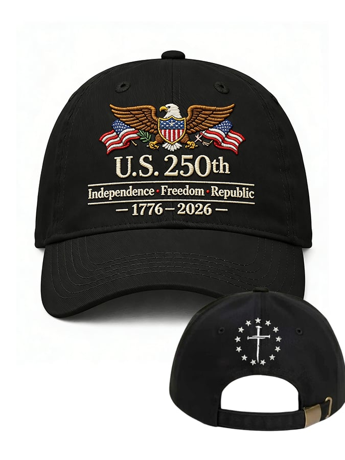Men's casual American 250th anniversary washed cotton hat