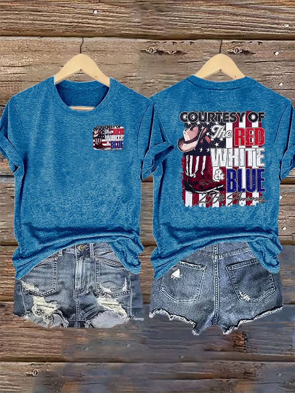 Women's  Courtesy Of Red White And Blue, 250th Anniversary Freedom T-Shirt
