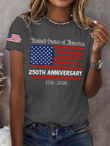 Retro 250th Anniversary 1776-2026 Print T-Shirt