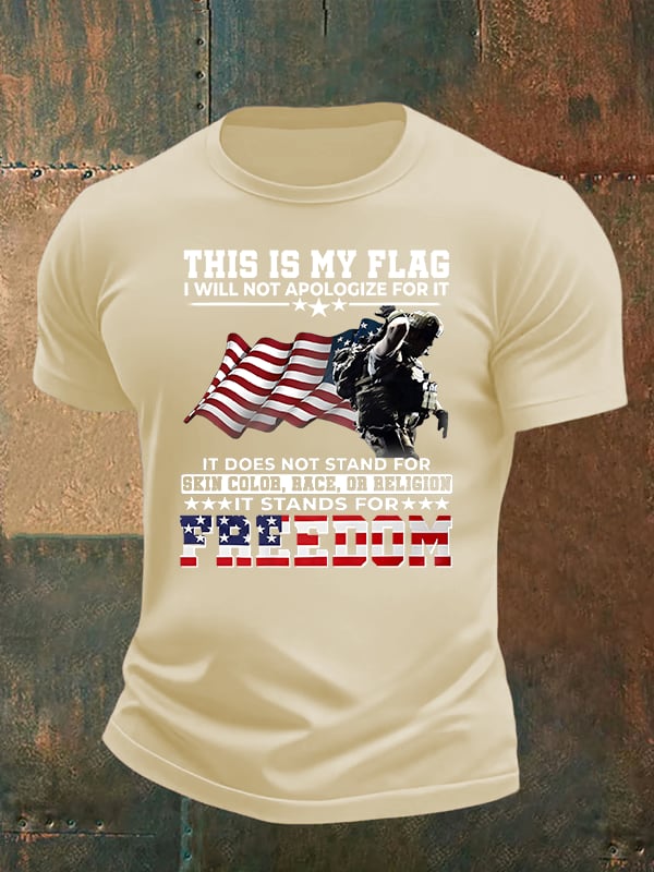 Men's  THIS IS MY FLAG Print T-Shirt