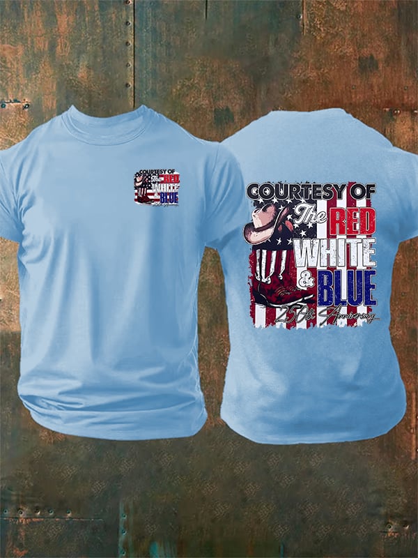Men's  Courtesy Of Red White And Blue, 250th Anniversary Freedom T-Shirt