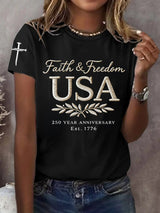 Women's 250th America Anniversary Casual Printed T-Shirt