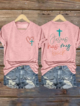 Women's Jesus Has My Back Print Shirt