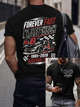 Men's Racing Is Eternal Print Round Neck T-shirt
