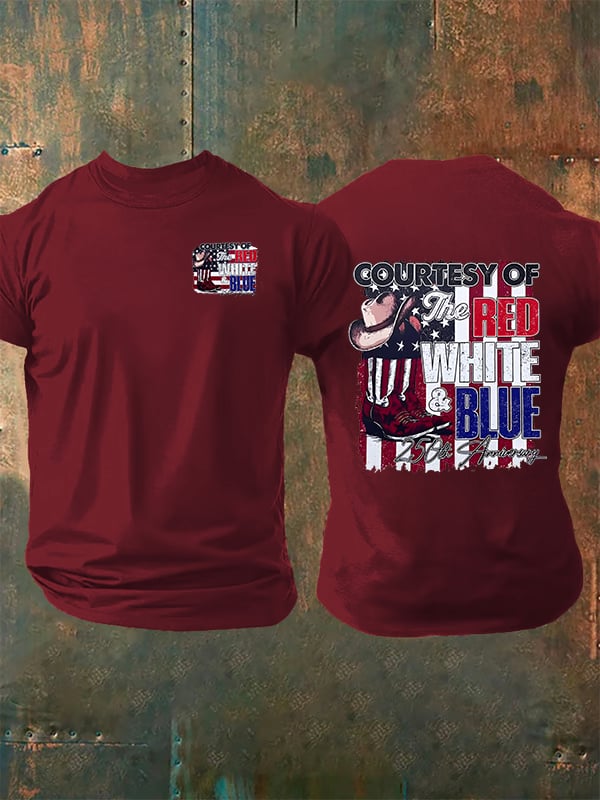 Men's  Courtesy Of Red White And Blue, 250th Anniversary Freedom T-Shirt