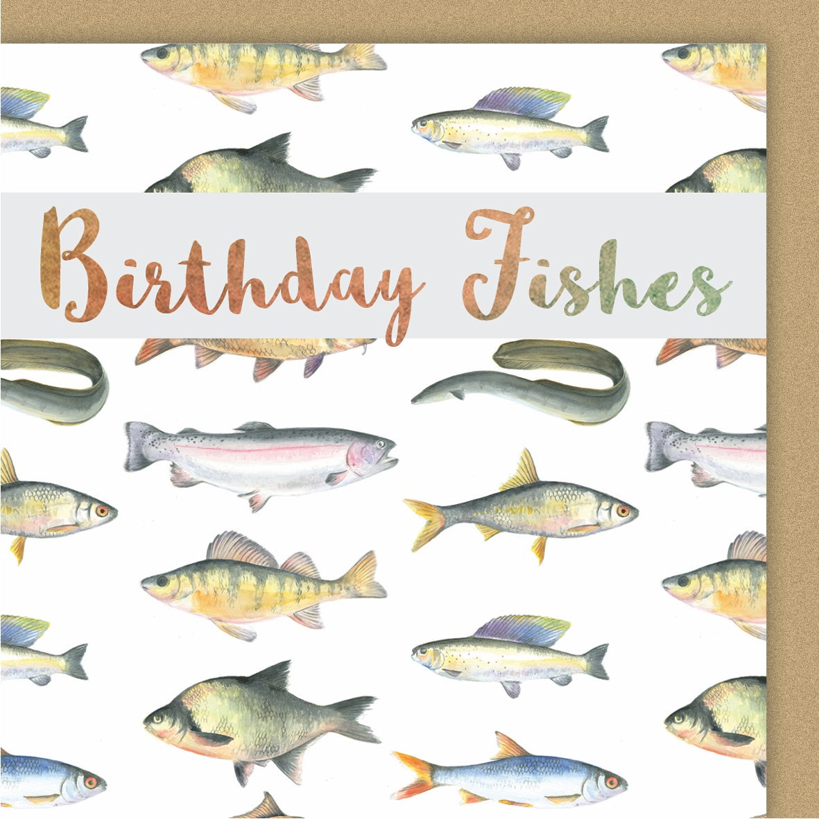 Fish "Birthday Fishes" Card Quality Bank Birthday Card