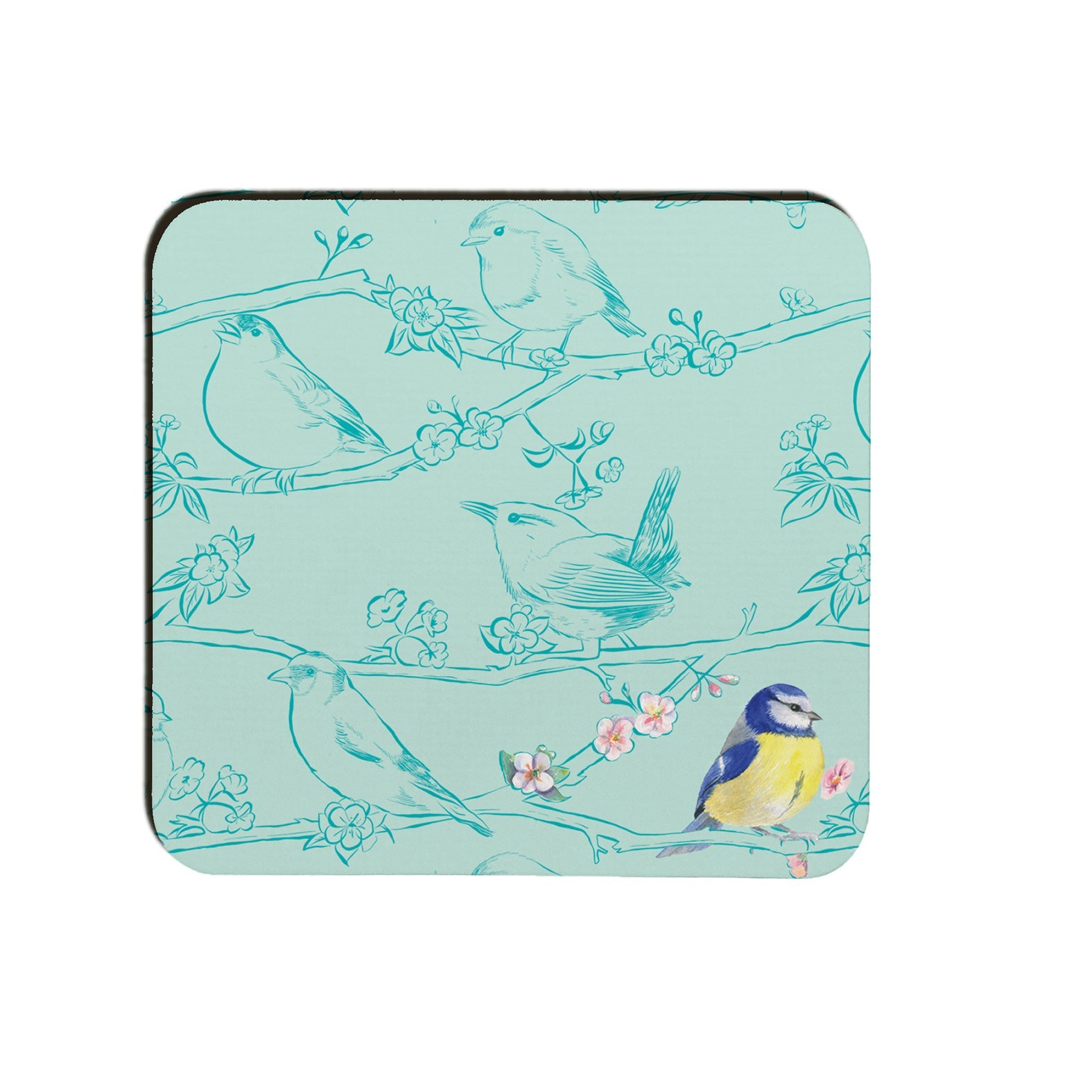 Garden Birds Coaster; Blue Tit