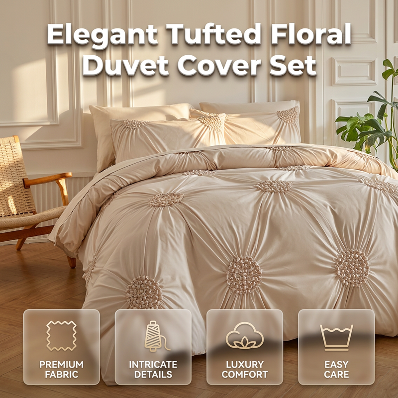 🚚 FREE Shipping! Soft-Touch Pinch Pleat Duvet Cover Set – Elegant Textured Bedding, Wrinkle-Resistant & Easy Care 🛏️