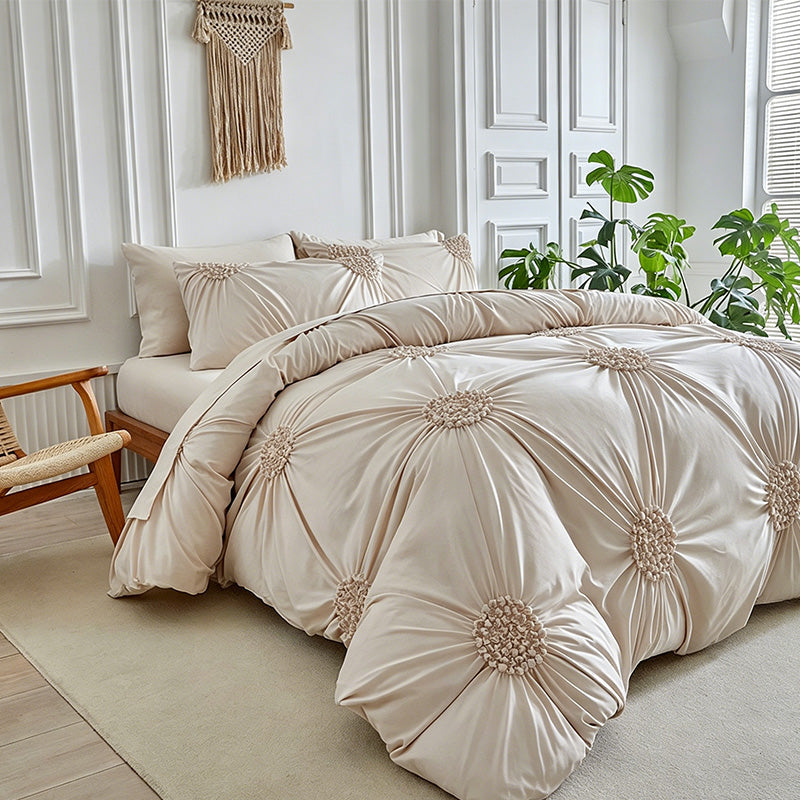 🚚 FREE Shipping! Soft-Touch Pinch Pleat Duvet Cover Set – Elegant Textured Bedding, Wrinkle-Resistant & Easy Care 🛏️